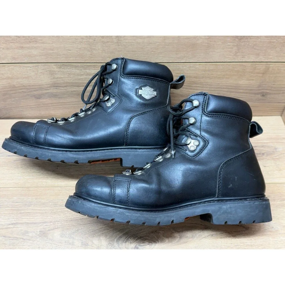 Harley Davidson 91610 Dipstick 6” Riding Boot Men Size 9.5 Black Lace-up Leather